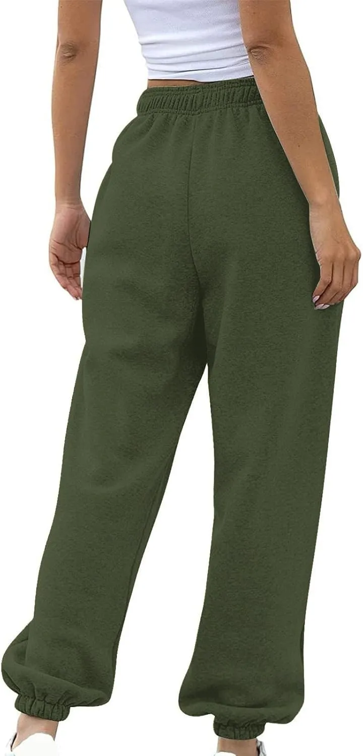 Womens Linen Summer Casual Pants Elastic Waisted Stretchy Slim-Fit Trouser Travel