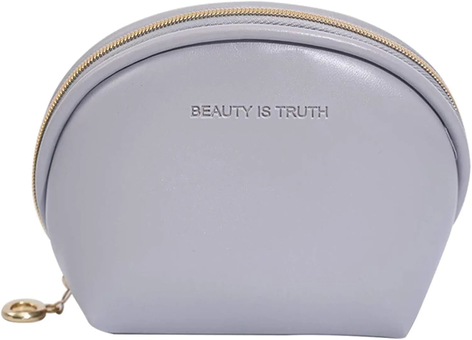 Womens Mini Cosmetic Beauty Bag,Half Moon Coin Purse Lipsticks Pouch With Zipper for Girls Makeup Accessories (Grey)