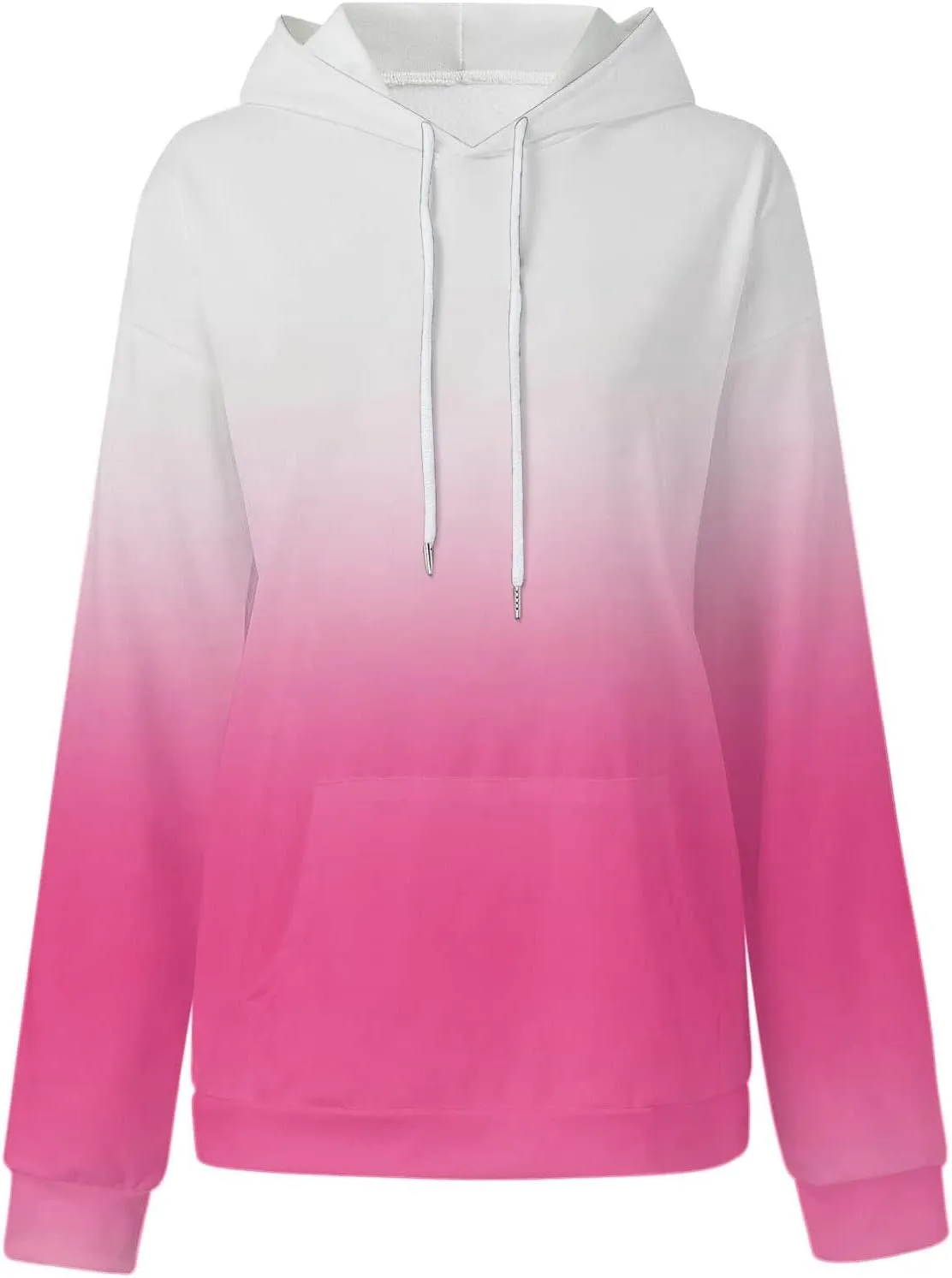Women's Oversized Y2K Hoodies Pullover Tops Gradient Hooded Sweatshirts Fall Fashion Pocket Long Sleeve Blouse Outfits