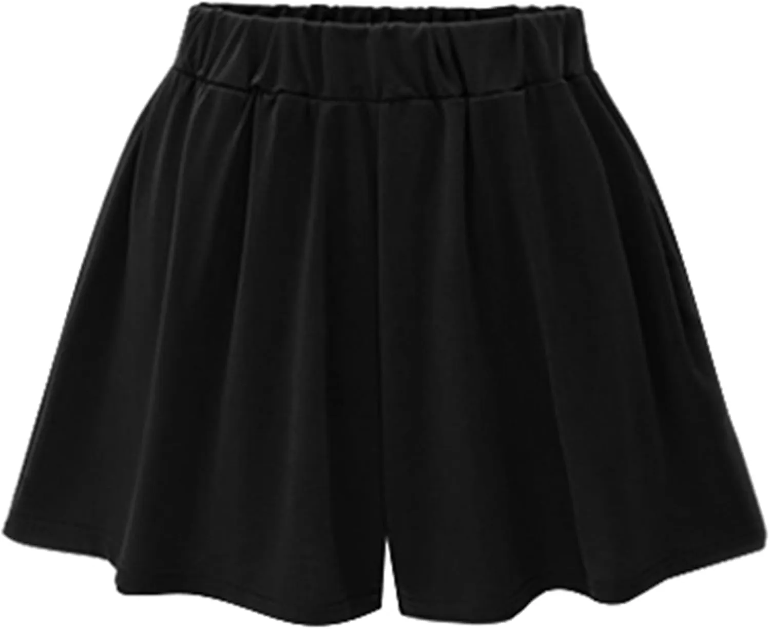 Womens Skirts Pleated Elastic High Waisted Wide Leg Dressy Shorts Basic Solid Versatile Stretchy Flared Casual Skorts