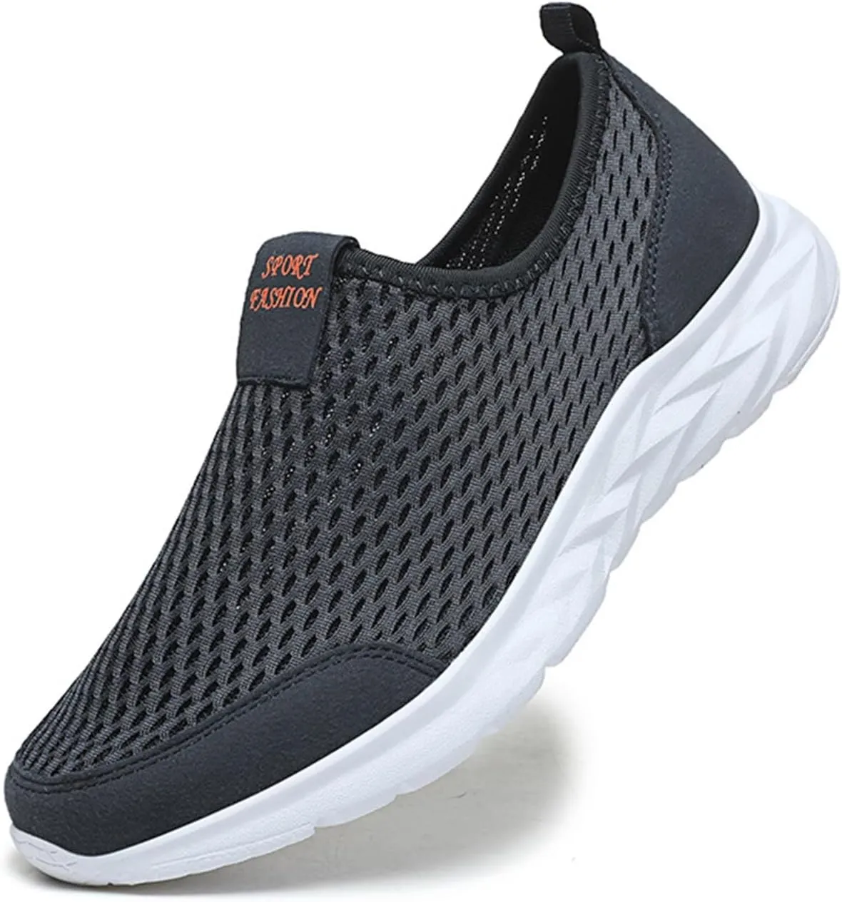 Womens Slip On Walking Shoes with Arch Support Lightweight Breathable Low Top Sneakers Non Slip Wide Width Mesh Tennis Shoes
