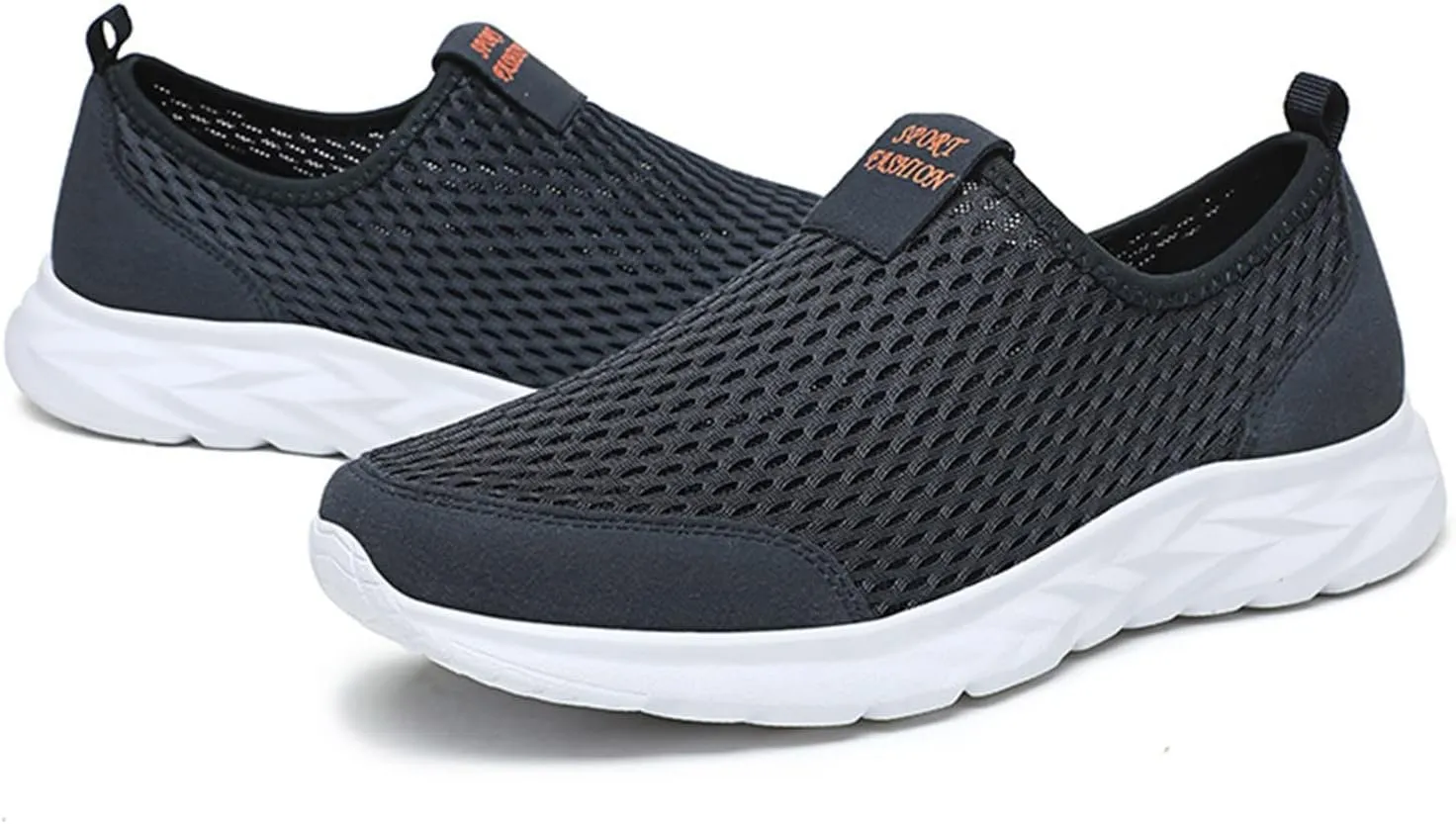 Womens Slip On Walking Shoes with Arch Support Lightweight Breathable Low Top Sneakers Non Slip Wide Width Mesh Tennis Shoes