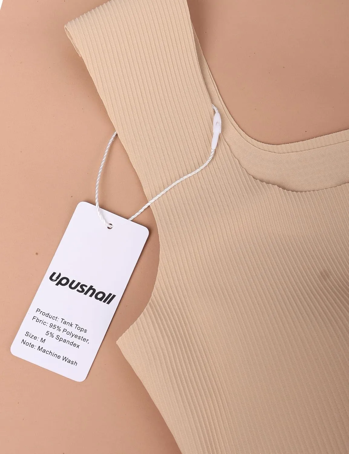 Women's Square Neck Seamless Tank Top with Built in Bras Sleeveless Cropped Tops