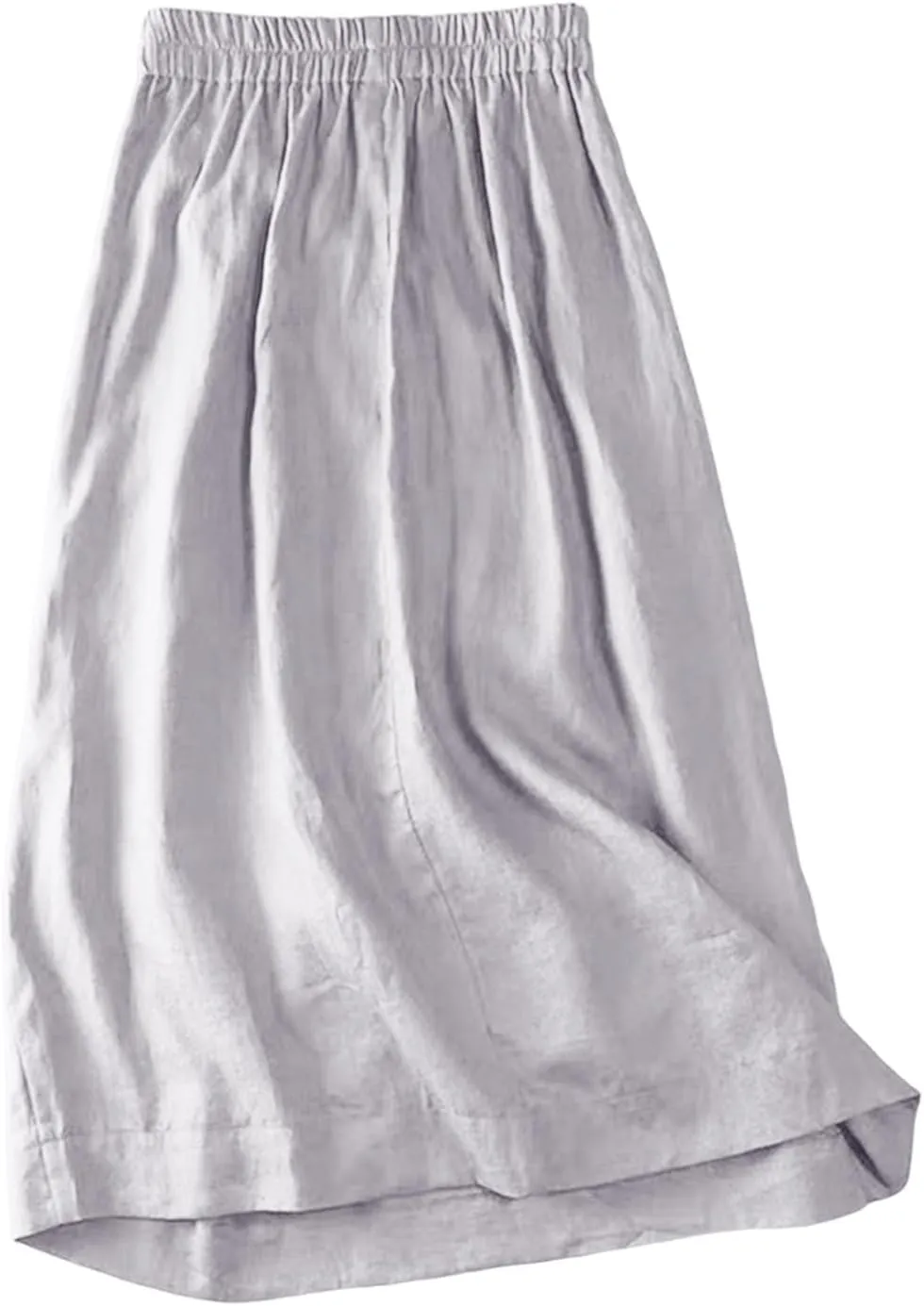 Women's Summer Elastic Swing Midi A Line Skirt Button Front High Waist Skirts Casual Trendy Beach Western Skirts