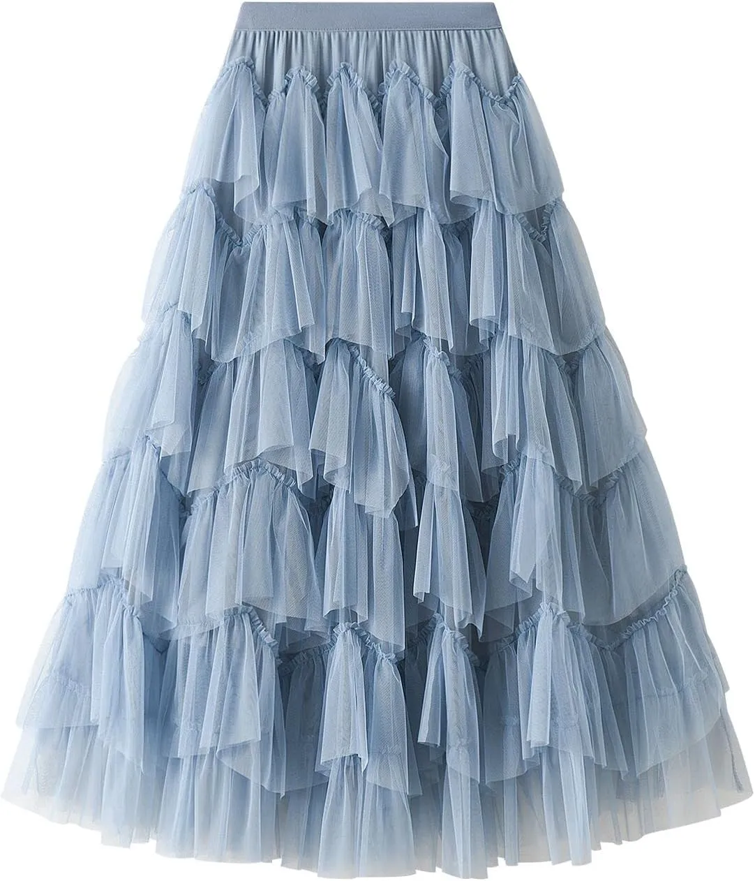 Women's Tutu Tulle Skirt Pleated Skirt Midi Velvet Holiday Elastic Waist Mesh Fall Elastic Tulle Skirt