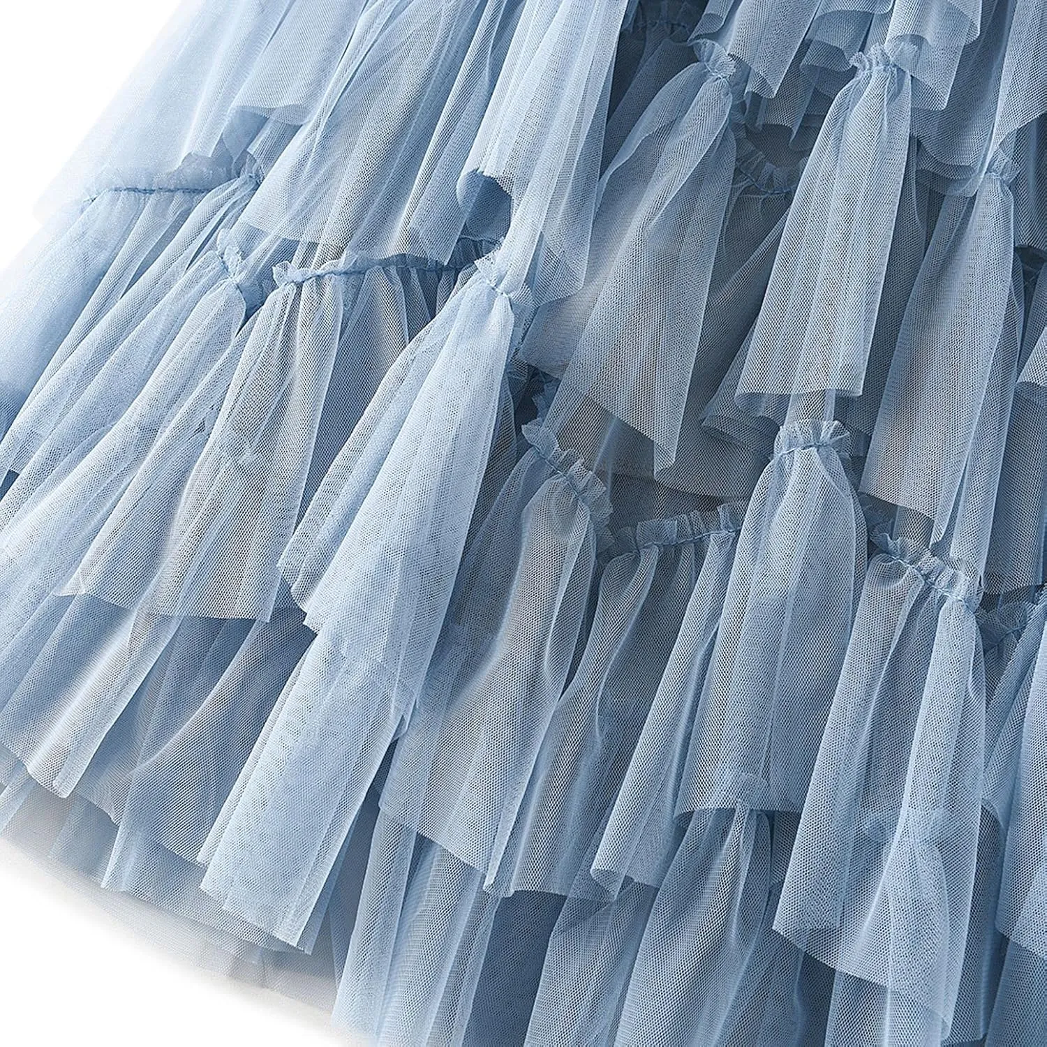 Women's Tutu Tulle Skirt Pleated Skirt Midi Velvet Holiday Elastic Waist Mesh Fall Elastic Tulle Skirt
