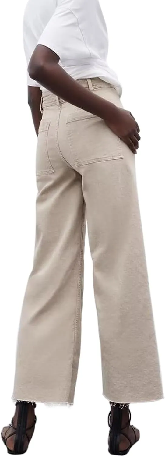 Women's Wide Leg Jeans High Waisted Stretchy Trendy Casual Versatile Work Denim Pants Trousers 2025