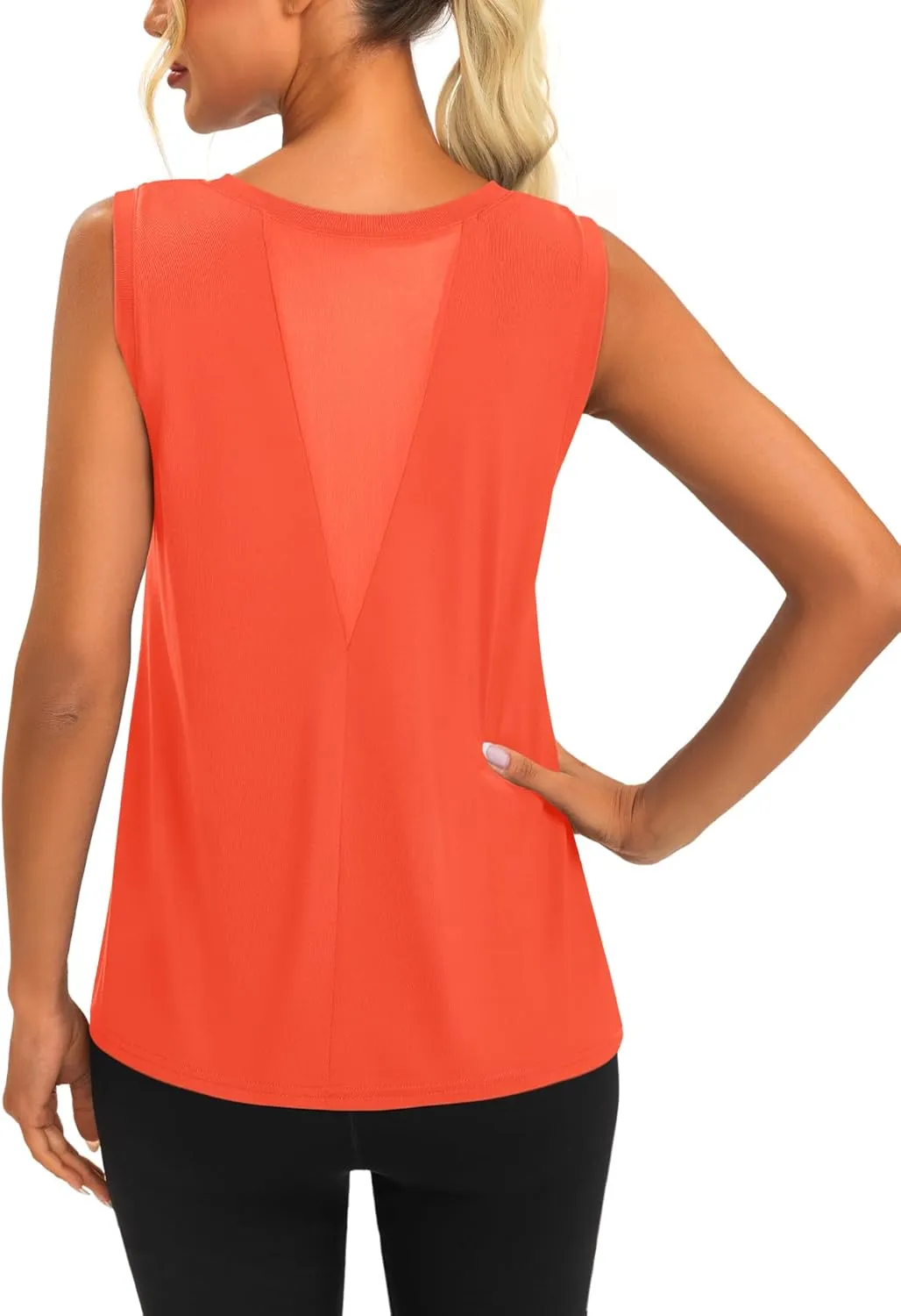 Women's Workout Tank Tops Sleeveless Lightweight Mesh Yoga Tops Athletic Gym Running Shirts