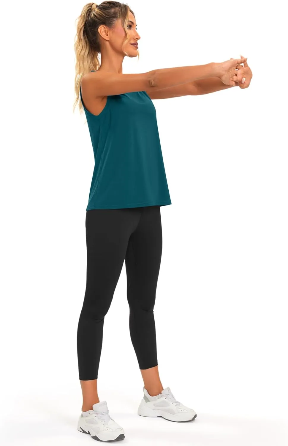 Women's Workout Tank Tops Sleeveless Lightweight Mesh Yoga Tops Athletic Gym Running Shirts
