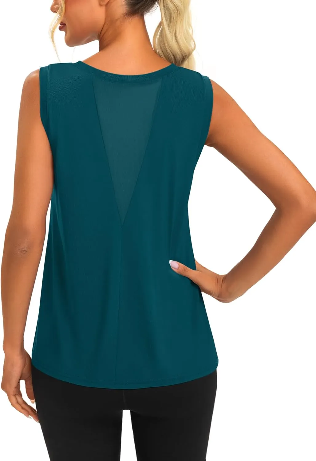 Women's Workout Tank Tops Sleeveless Lightweight Mesh Yoga Tops Athletic Gym Running Shirts