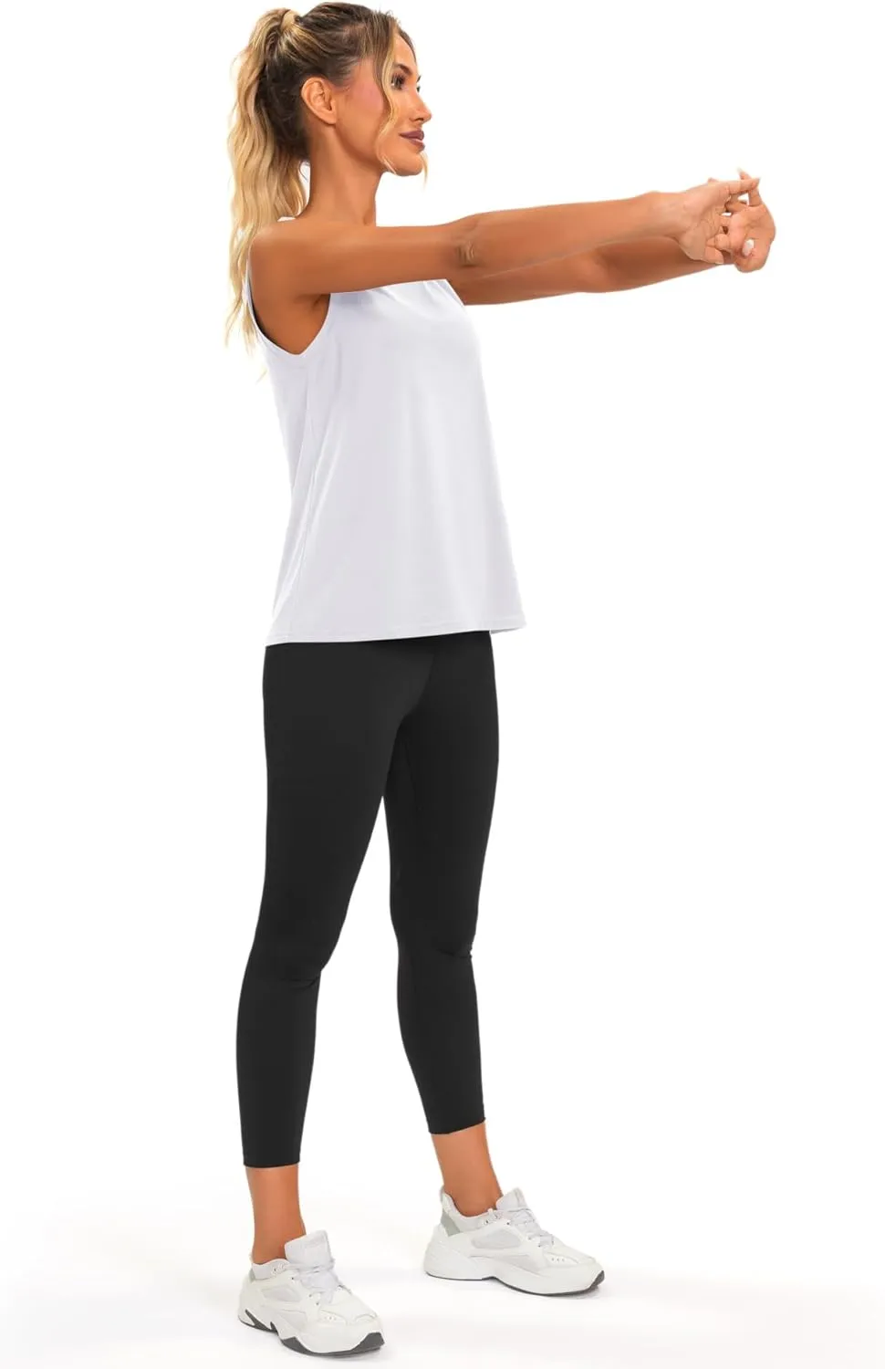 Women's Workout Tank Tops Sleeveless Lightweight Mesh Yoga Tops Athletic Gym Running Shirts