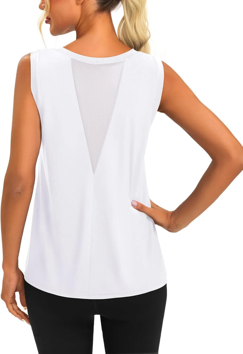 Women's Workout Tank Tops Sleeveless Lightweight Mesh Yoga Tops Athletic Gym Running Shirts