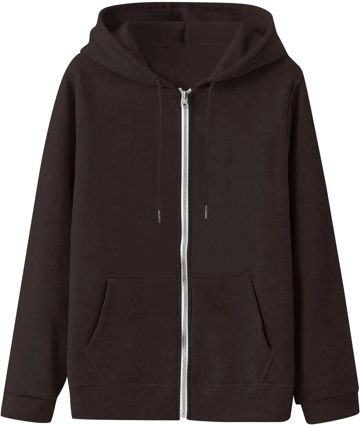 Womens Zip Up Hoodies Trendy Long Sleeve Plus Size Sweatshirts with Hood Lightweight Dressy Casual Tops Jackets Coat