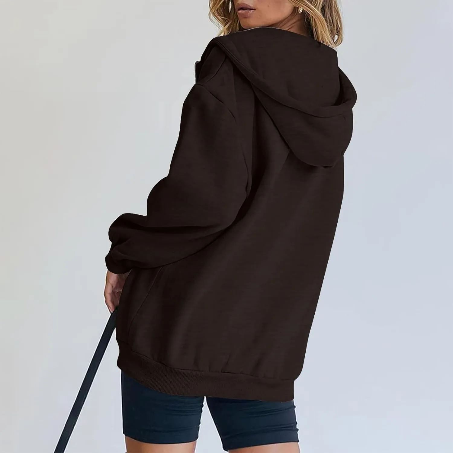 Womens Zip Up Hoodies Trendy Long Sleeve Plus Size Sweatshirts with Hood Lightweight Dressy Casual Tops Jackets Coat