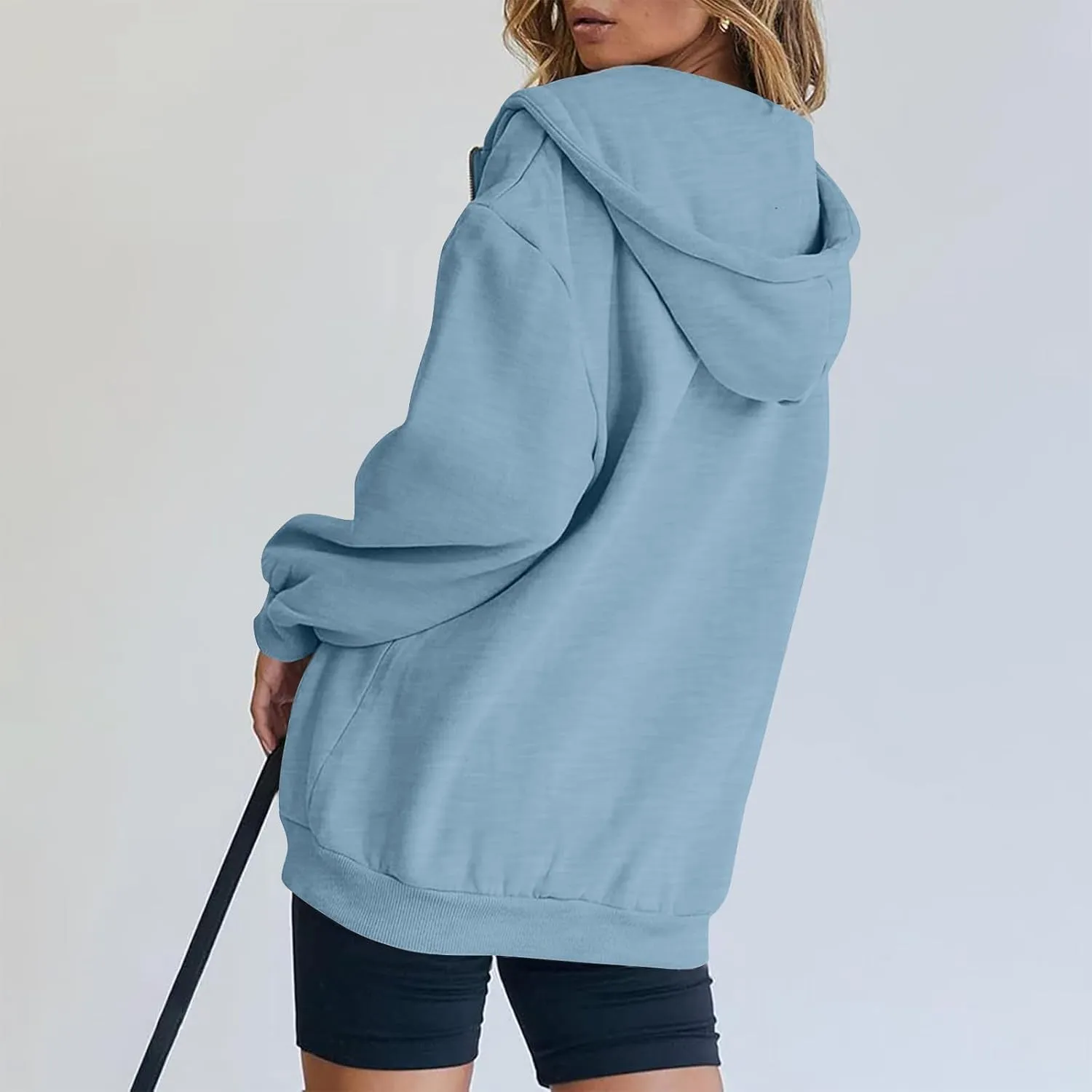 Womens Zip Up Hoodies Trendy Long Sleeve Plus Size Sweatshirts with Hood Lightweight Dressy Casual Tops Jackets Coat