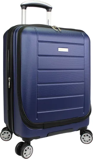World Traveler Dejuno Compact Luggage with Laptop Pocket-Navy, Carry-On 20-Inch