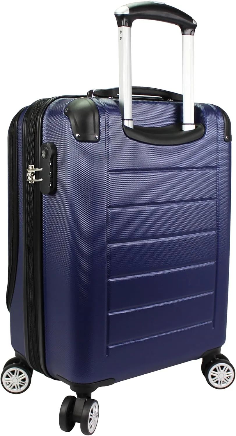 World Traveler Dejuno Compact Luggage with Laptop Pocket-Navy, Carry-On 20-Inch