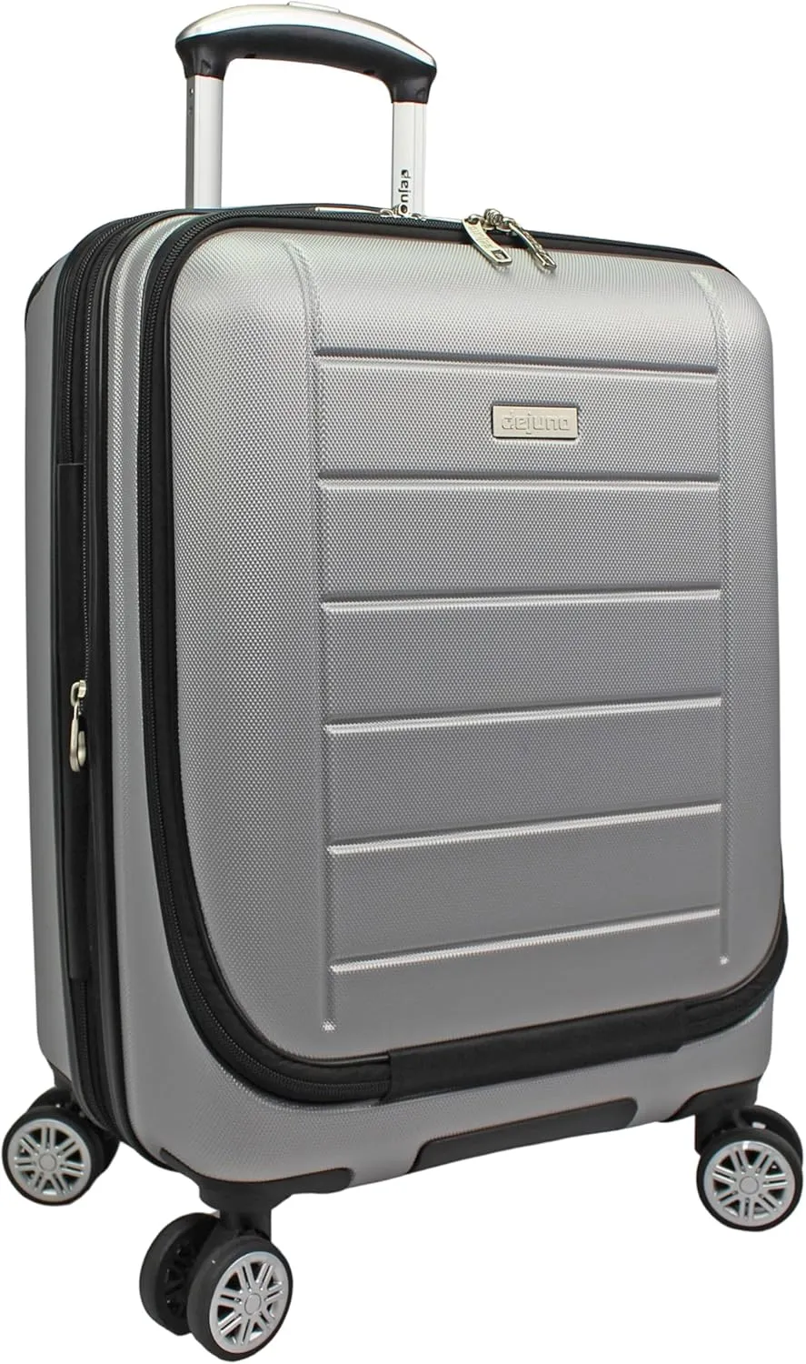 World Traveler Dejuno Compact Luggage with Laptop Pocket-Silver, Carry-On 20-Inch