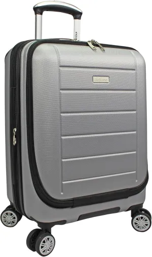 World Traveler Dejuno Compact Luggage with Laptop Pocket-Silver, Carry-On 20-Inch