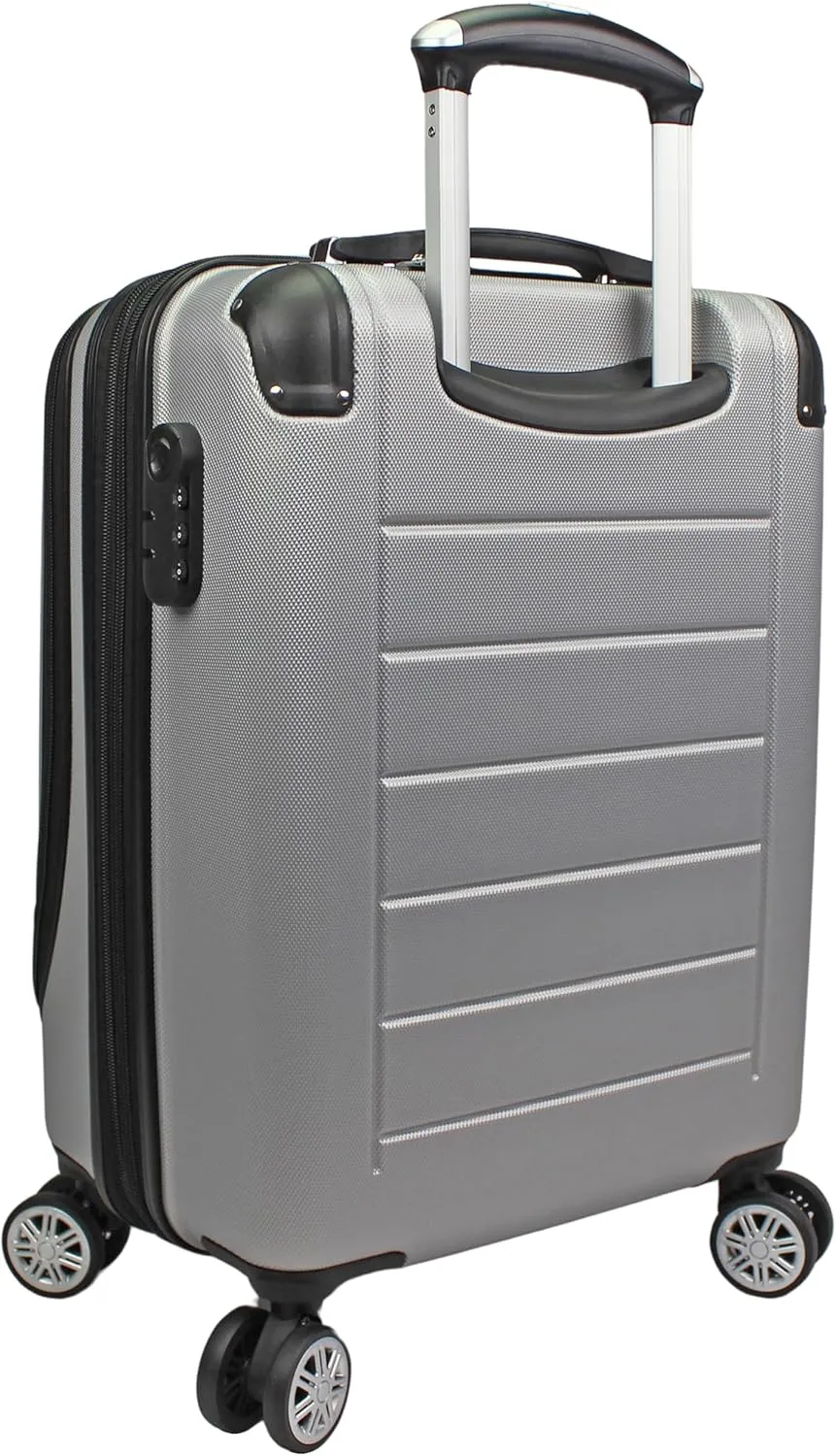 World Traveler Dejuno Compact Luggage with Laptop Pocket-Silver, Carry-On 20-Inch