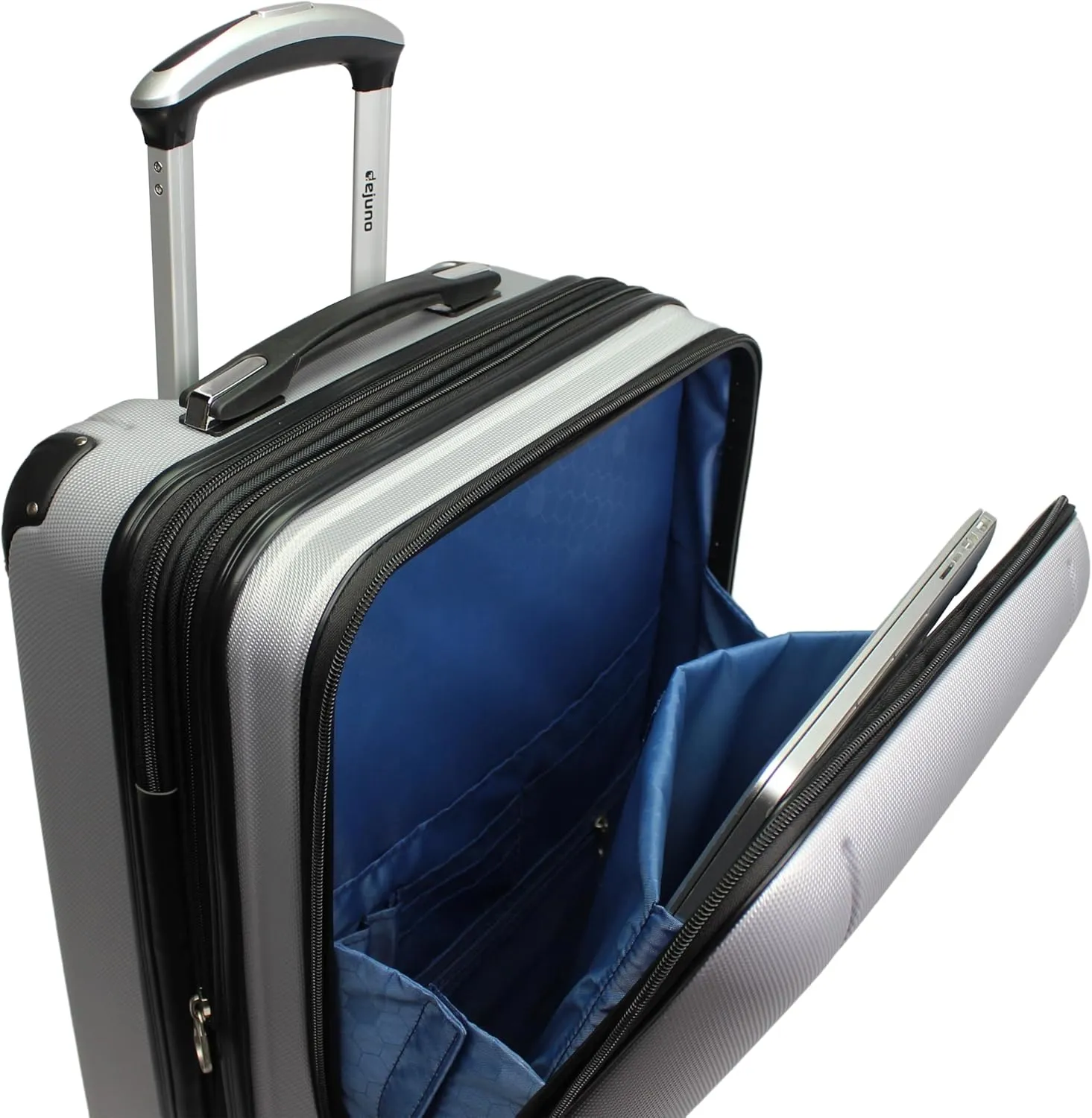 World Traveler Dejuno Compact Luggage with Laptop Pocket-Silver, Carry-On 20-Inch