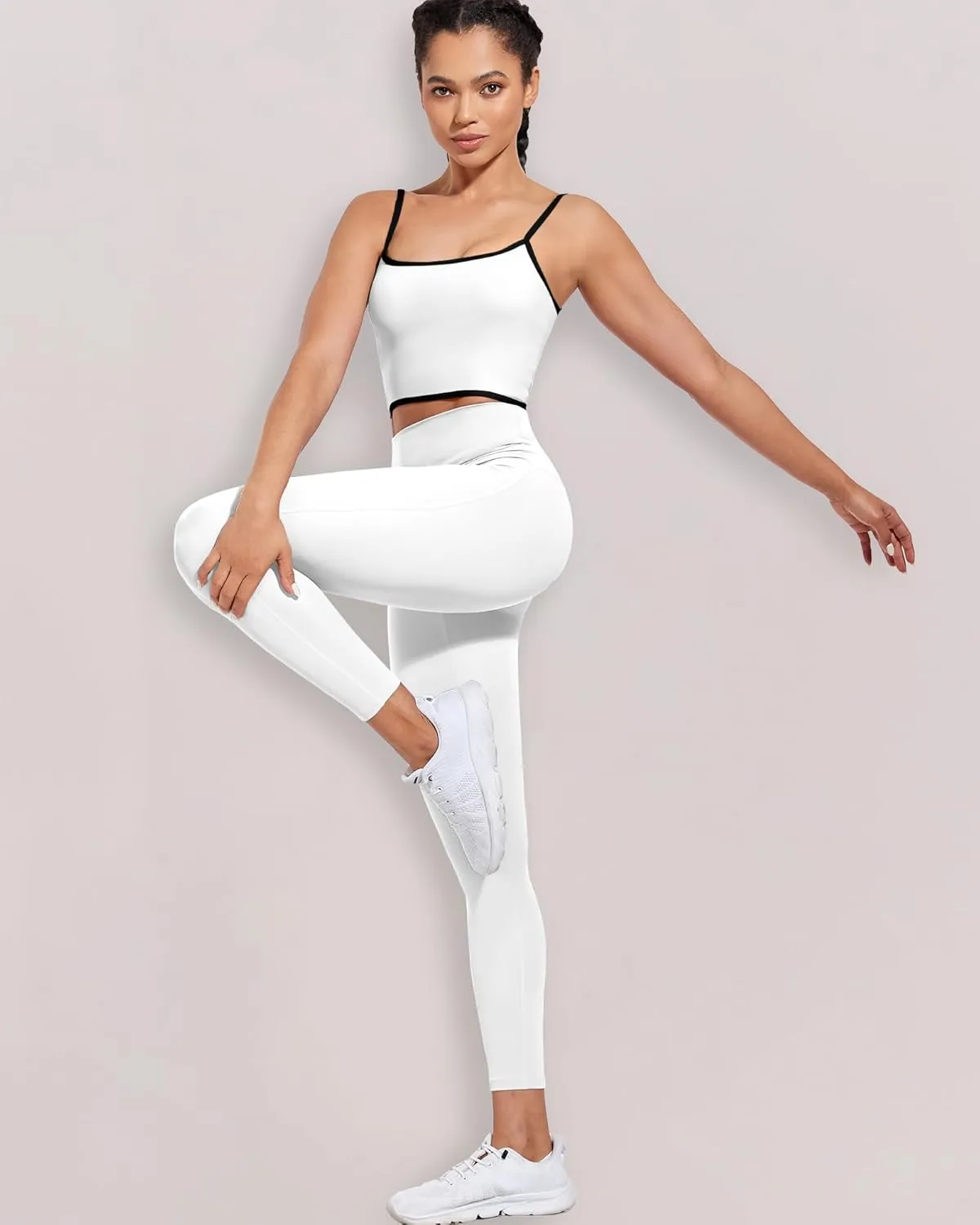 XUNYU Women Longline Sports Bras,Padded Workout Tank Tops Spaghetti Straps Square Neck Yoga Crop