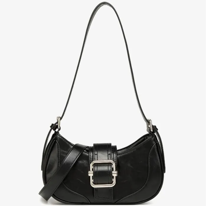 Y2k Shoulder Bag for Women Retro Crescent Hobo Handbag Y2k Underarm Purse 90's Coquette Purse (Black)