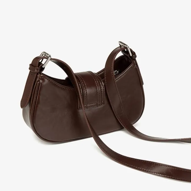Y2k Shoulder Bag for Women Retro Crescent Hobo Handbag Y2k Underarm Purse 90's Coquette Purse (Brown)