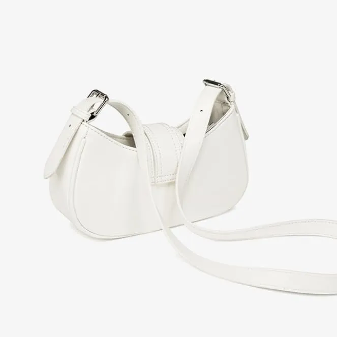 Y2k Shoulder Bag for Women Retro Crescent Hobo Handbag Y2k Underarm Purse 90's Coquette Purse (White)