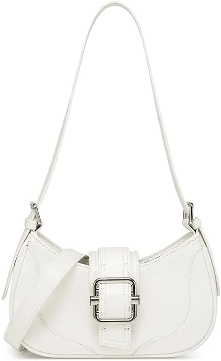 Y2k Shoulder Bag for Women Retro Crescent Hobo Handbag Y2k Underarm Purse 90's Coquette Purse (White)