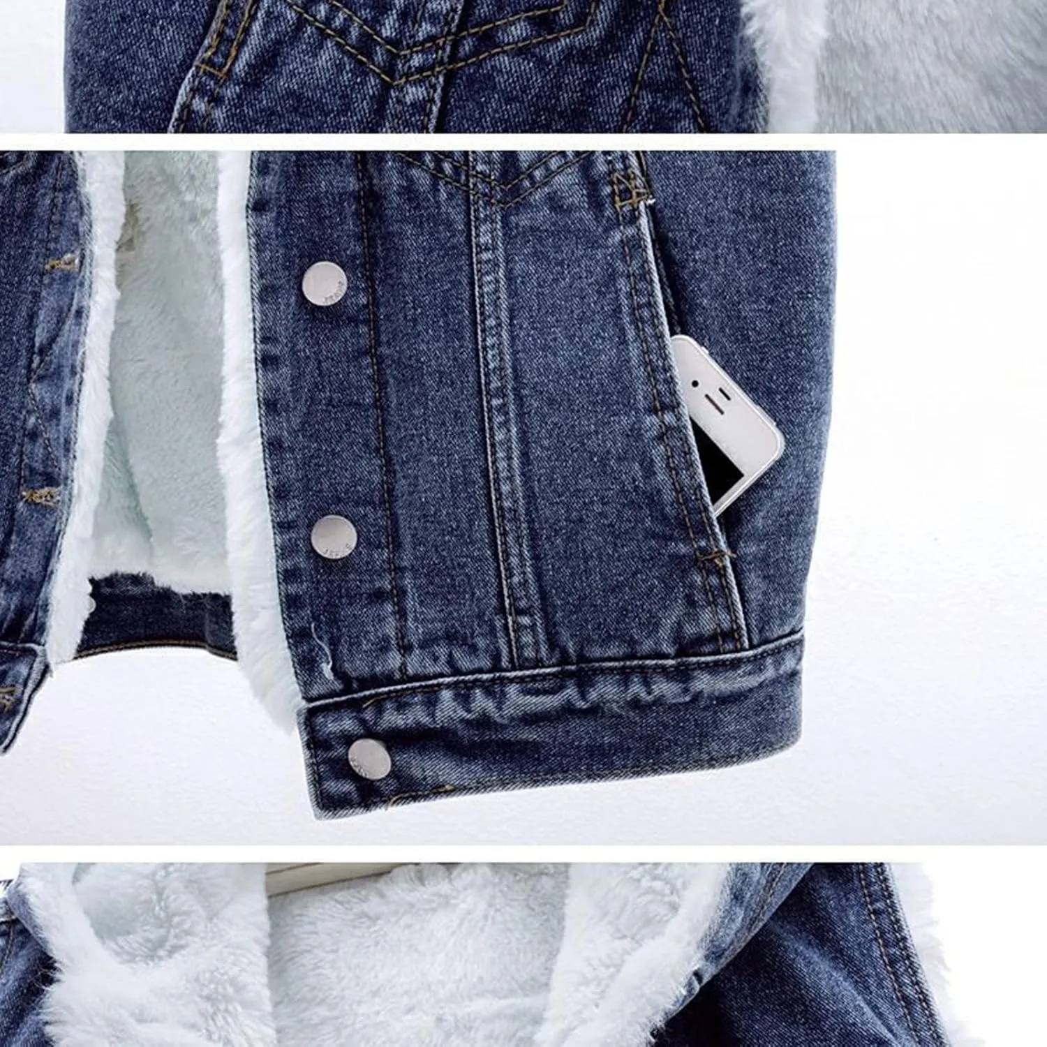 yardsong Women's Sherpa Fleece Lined Denim Vest Button Down Hooded Sleeveless Warm Jean Jacket Casual Comfy Outerwear