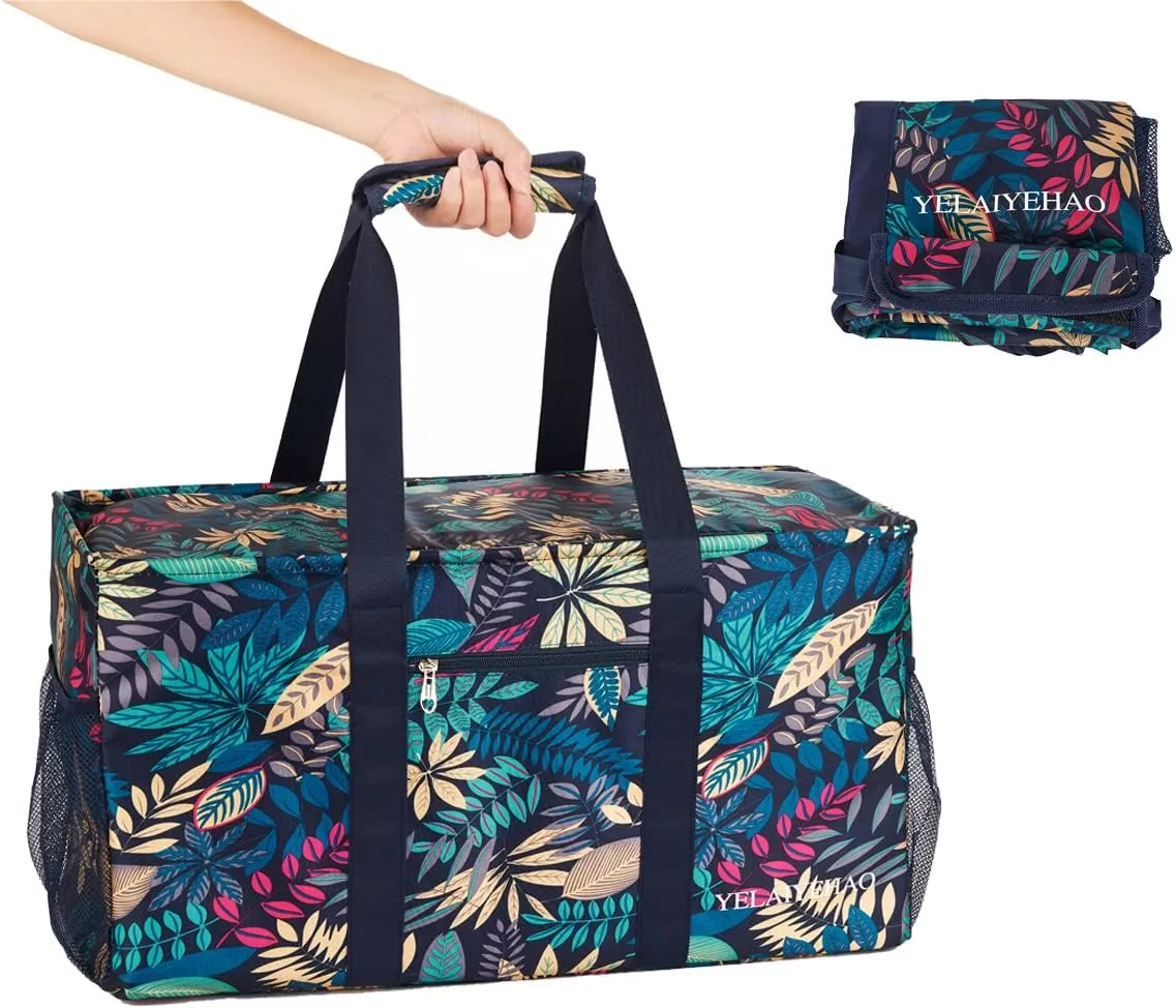 YELAIYEHAO 2 Large Utility Tote Bag, Foldable Collapsible Tote bag