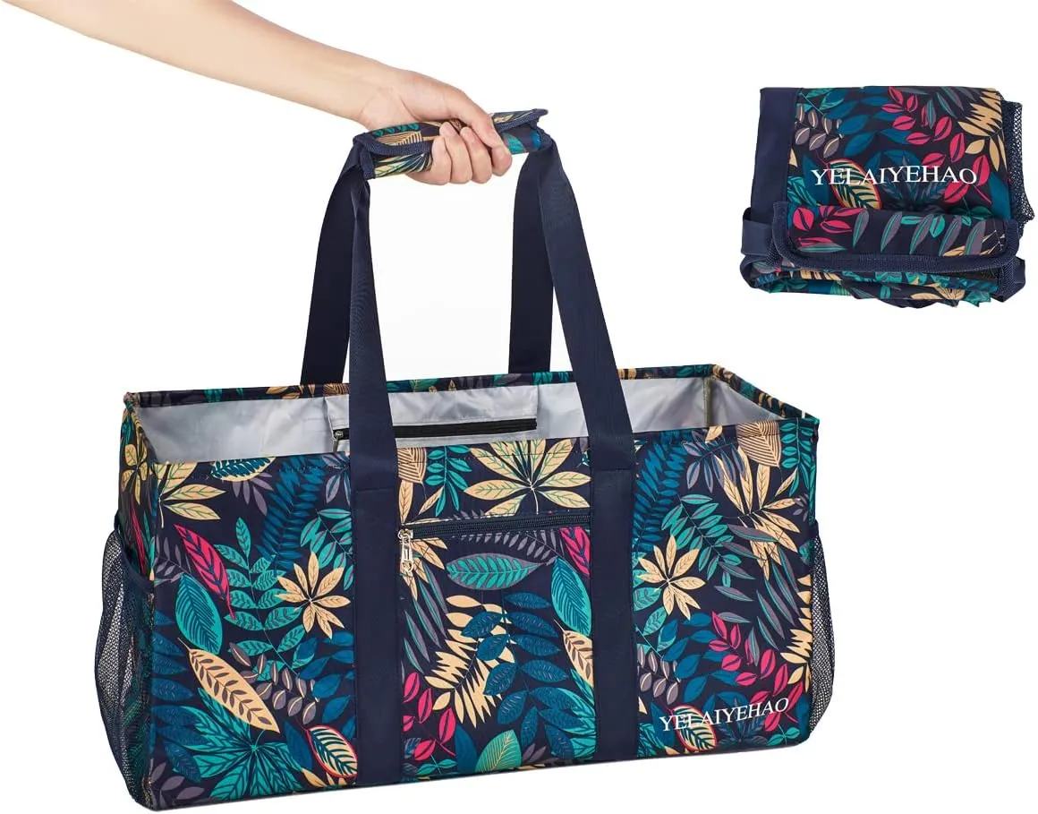 YELAIYEHAO 2 Large Utility Tote Bag, Foldable Collapsible Tote bag