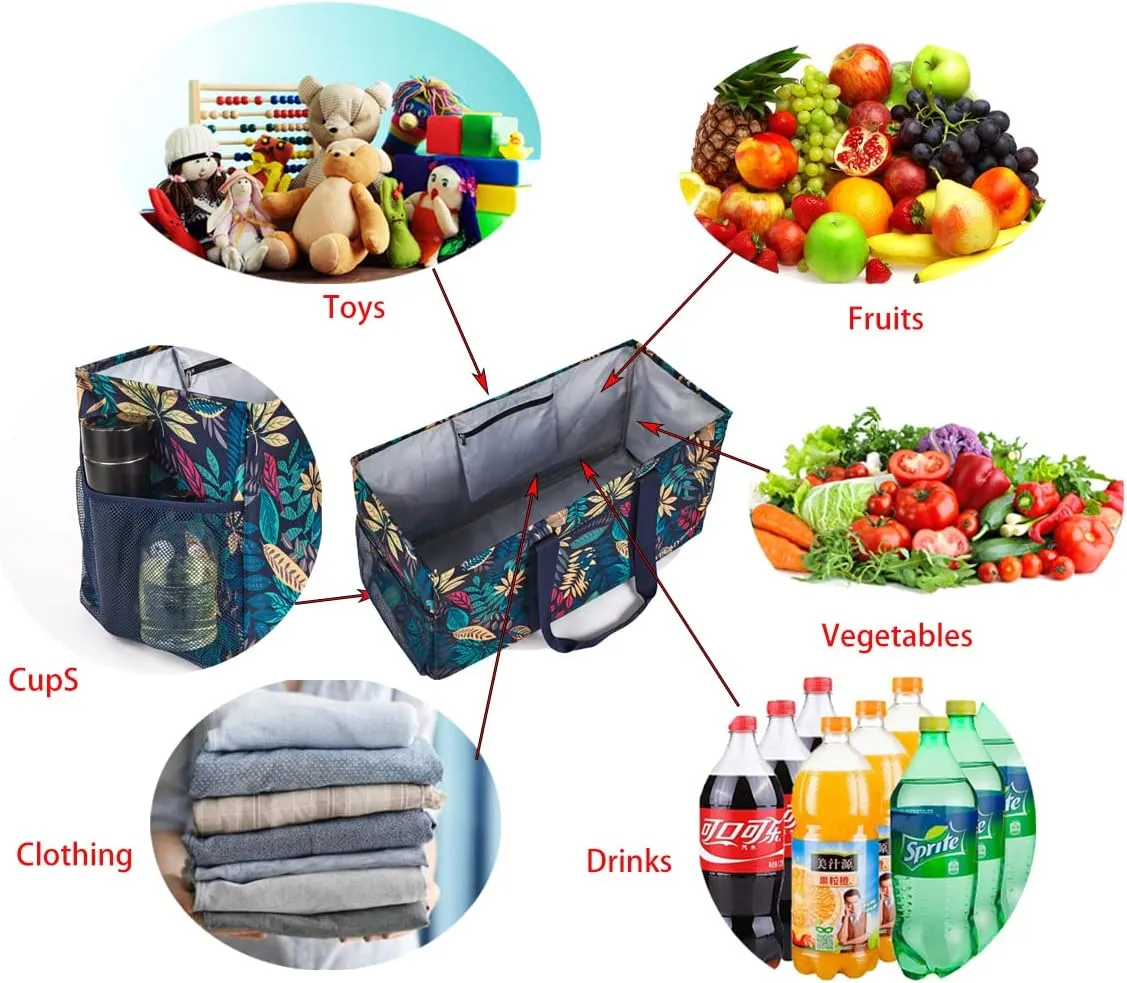 YELAIYEHAO 2 Large Utility Tote Bag, Foldable Collapsible Tote bag