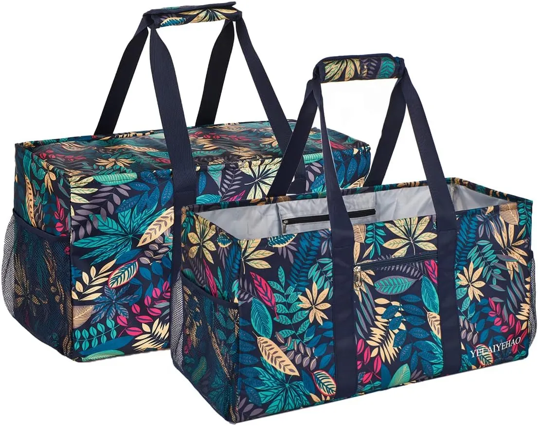 YELAIYEHAO 2 Large Utility Tote Bag, Foldable Collapsible Tote bag