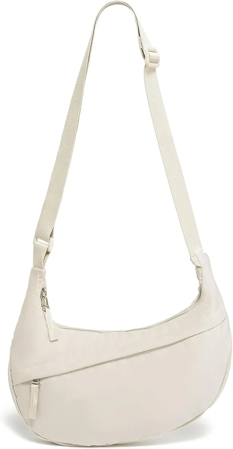 YIKOEE Crescent Crossbody Bag for Women Nylon Shoulder Hobo Purse with Adjustable Strap