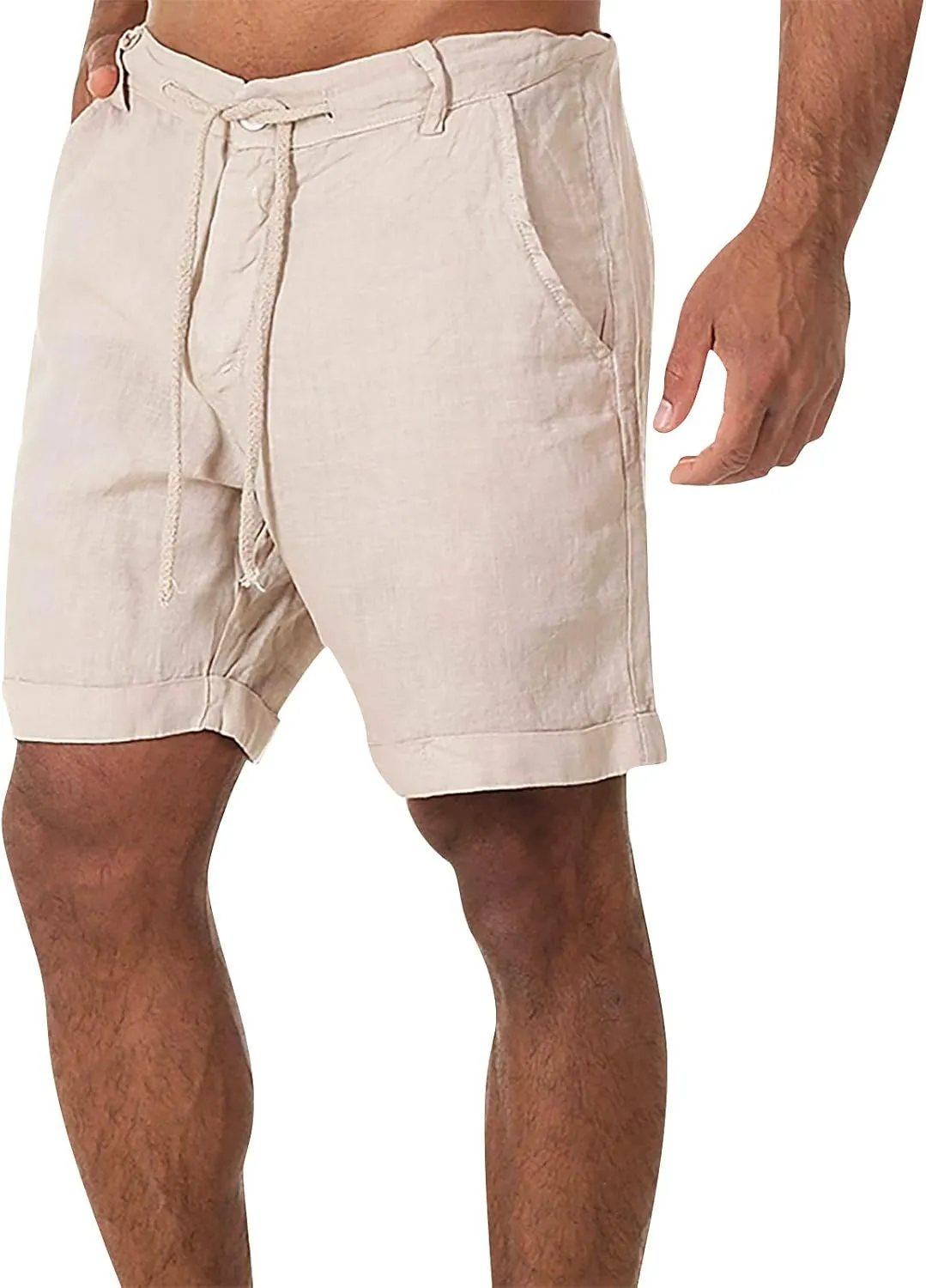 Ymosrh Mens Shorts Casual Summer Shorts with Pocket Drawstring Holiday Beach Shorts, S-3XL