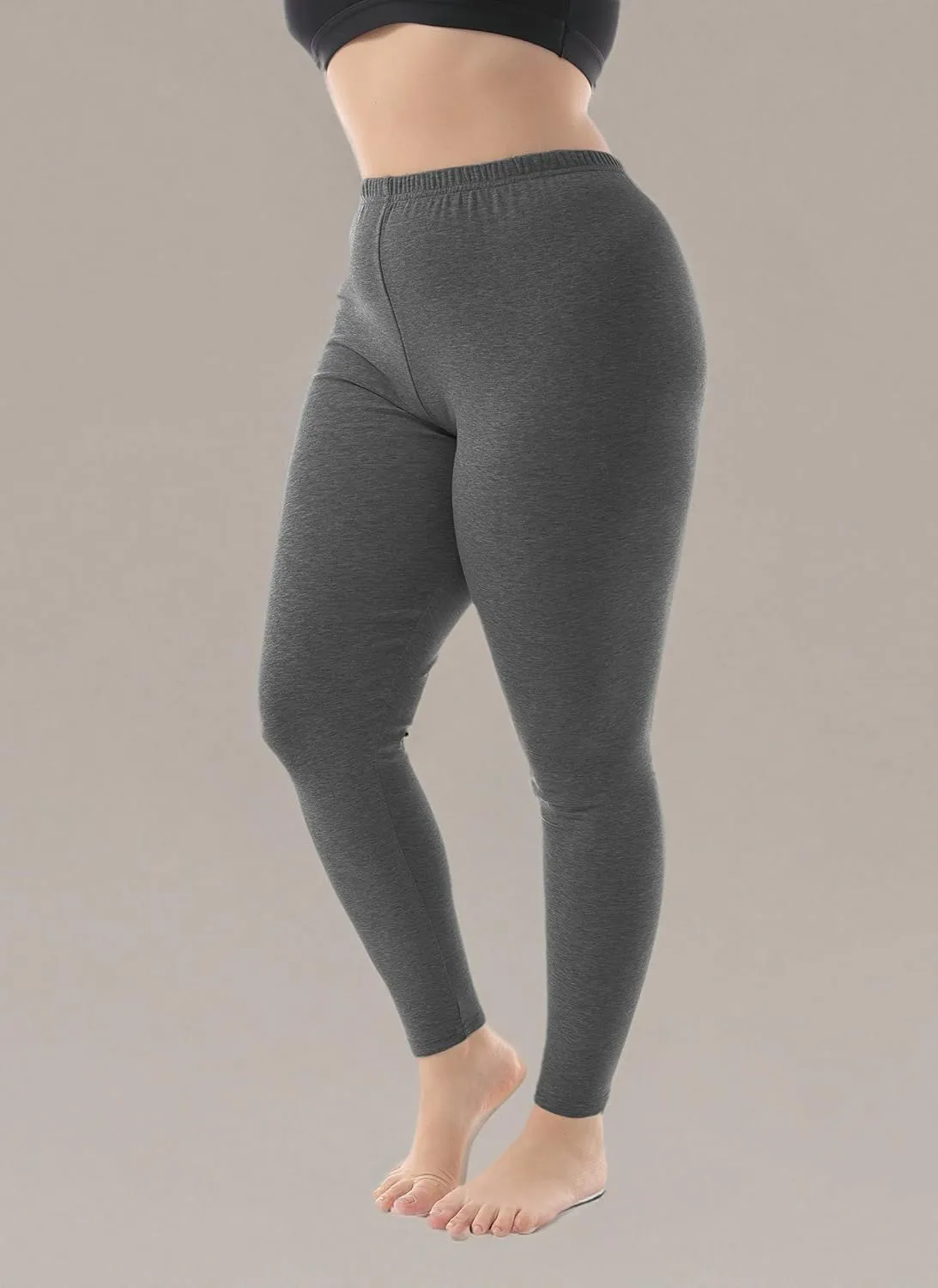 ZERDOCEAN Women's Plus Size Stretchy Soft Lightweight Full Length Leggings