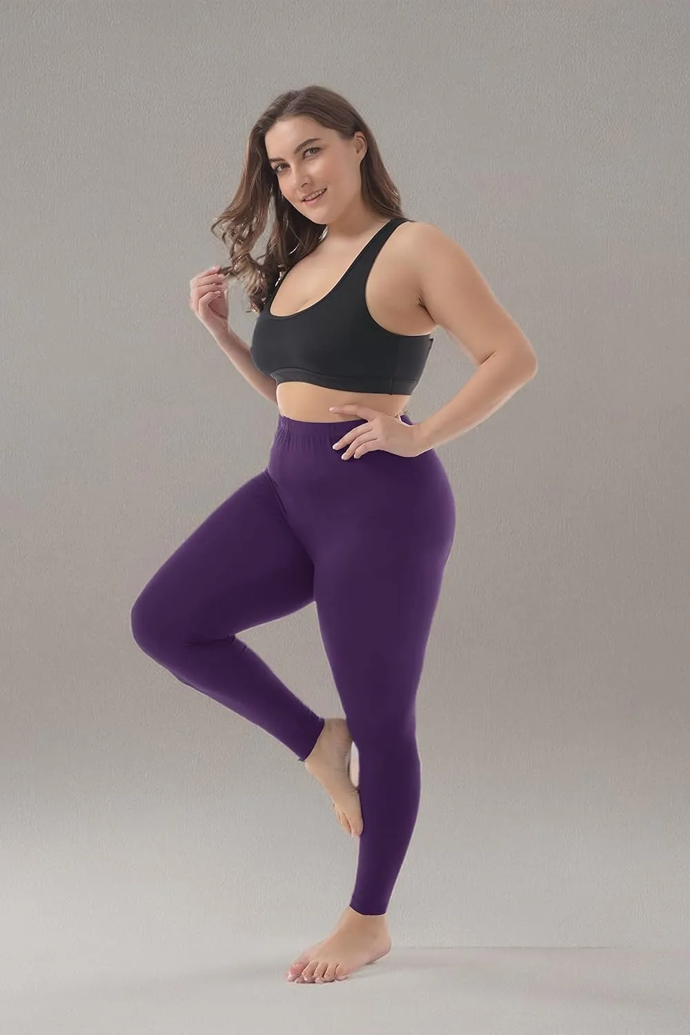 ZERDOCEAN Women's Plus Size Stretchy Soft Lightweight Full Length Leggings