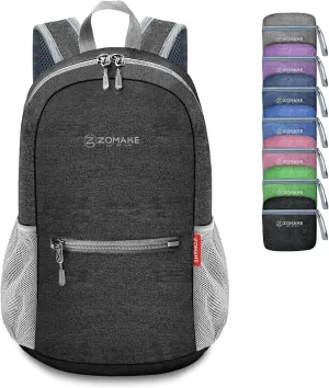 ZOMAKE 10L Lightweight Packable Hiking Backpack, Small Travel Hiking Daypack for Women Men Tear Resistant Foldable Day Pack for Camping Outdoor Sports(Black)
