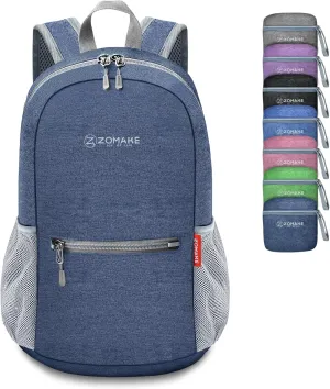 ZOMAKE 10L Lightweight Packable Hiking Backpack, Small Travel Hiking Daypack for Women Men Tear Resistant Foldable Day Pack for Camping Outdoor Sports(Navy Blue)