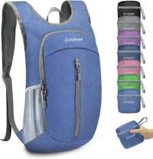ZOMAKE 10L Ultra Lightweight Packable Backpack, Small Daypack Light Foldable Backpacks Water Resistant Day Bag for Hiking(Dark Blue)