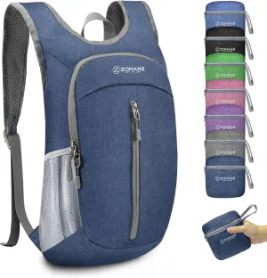 ZOMAKE 10L Ultra Lightweight Packable Backpack, Small Daypack Light Foldable Backpacks Water Resistant Day Bag for Hiking(Navy Blue)