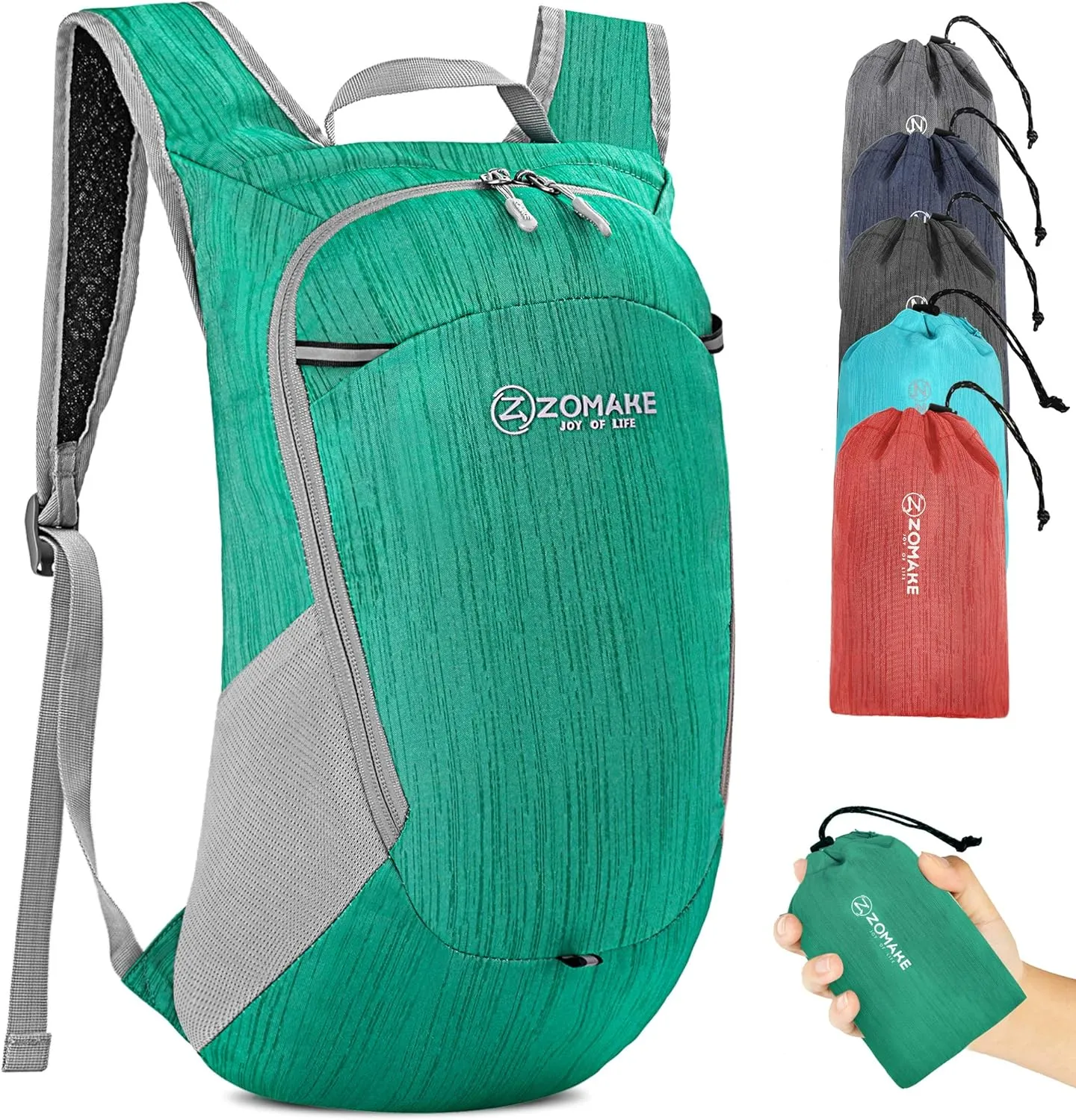 ZOMAKE Ultra Lightweight Packable Backpack 18L, Small Foldable Hiking Backpacks Water Resistant Folding Daypack for Travel(Dark Green)